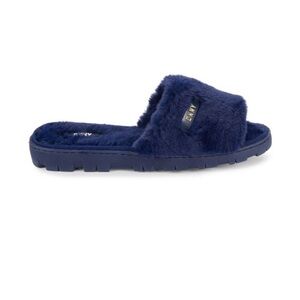 DKNY Plush Navy Slide Sandals